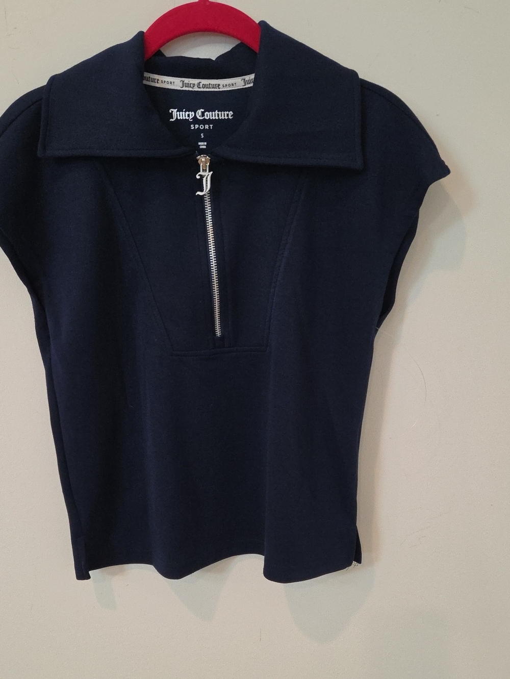 Juicy Couture Sport Navy Blue Half Zip Polo Top Small NWOT
